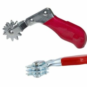 A red handle and a red handle with a wrench