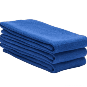 A stack of blue towels