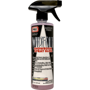 A bottle of spray gun cleaner on a green background.