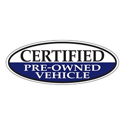 A certified pre-owned vehicle sticker is shown.