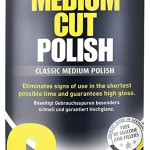 A can of medium cut polish is shown.