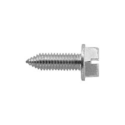 A close up of a screw with a nut