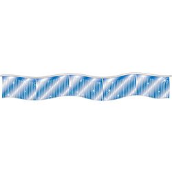 A blue and white striped border with stars.