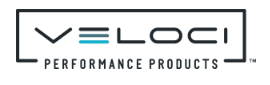 A logo of veloce performance products